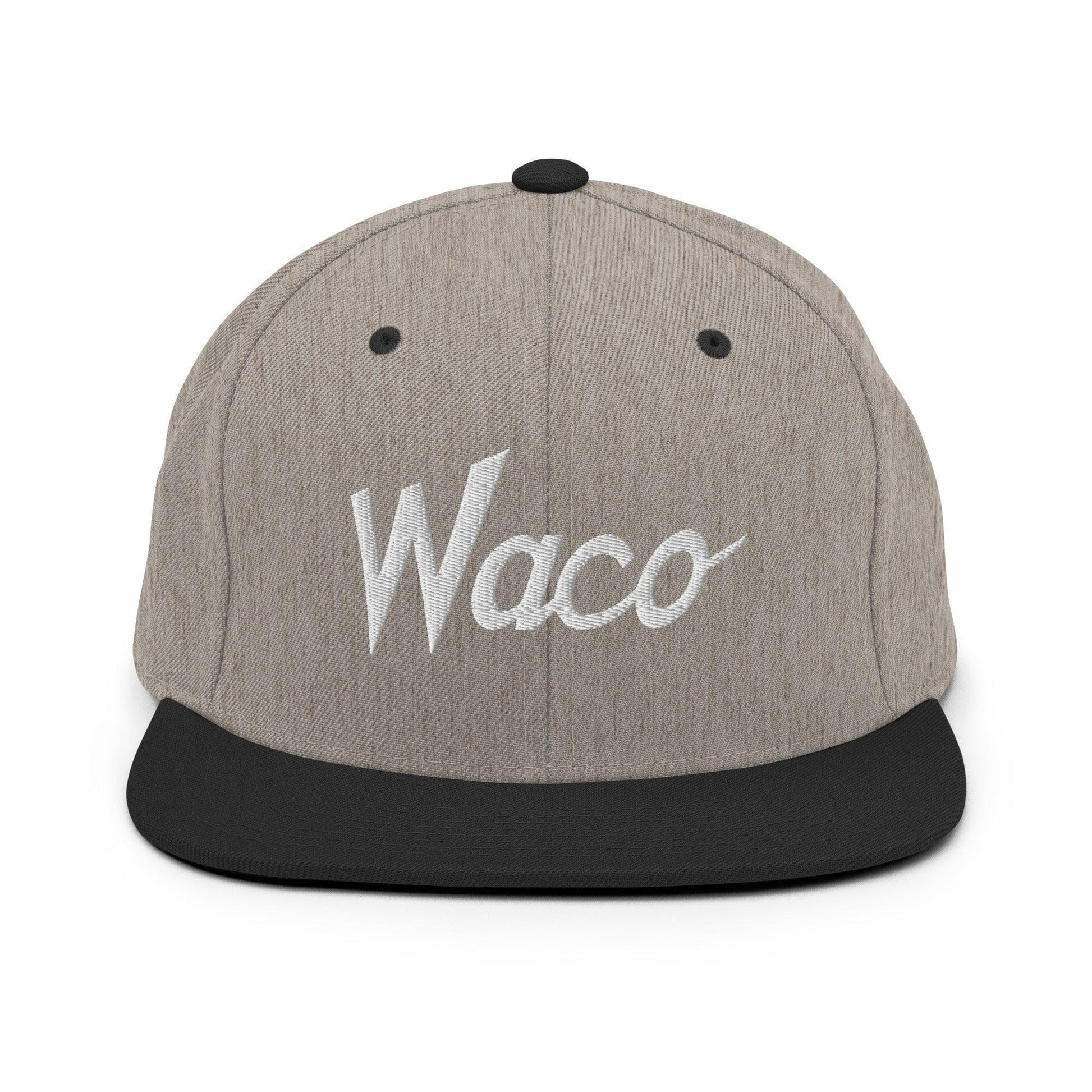 Waco Script Snapback Hat Heather/Black