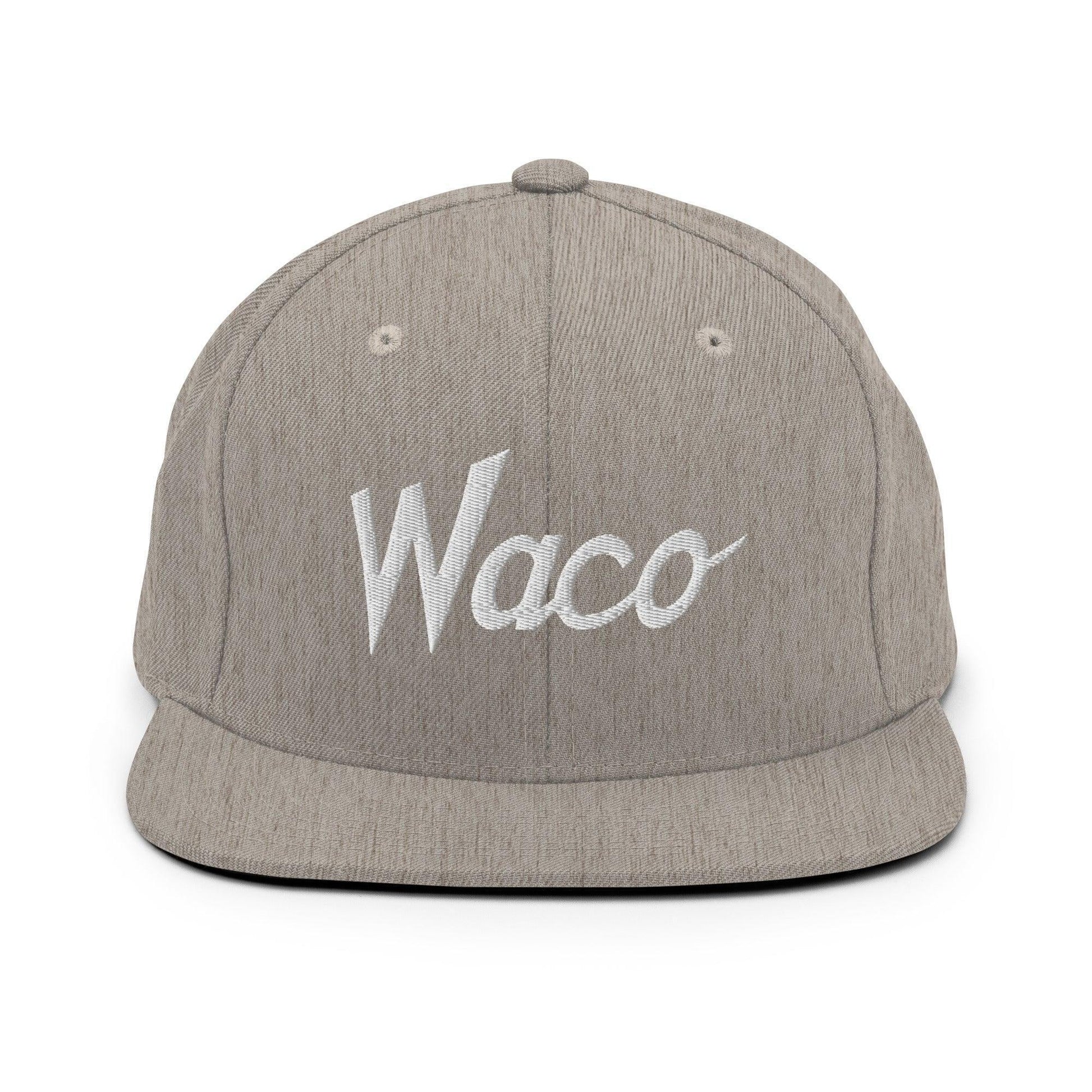 Waco Script Snapback Hat Heather Grey