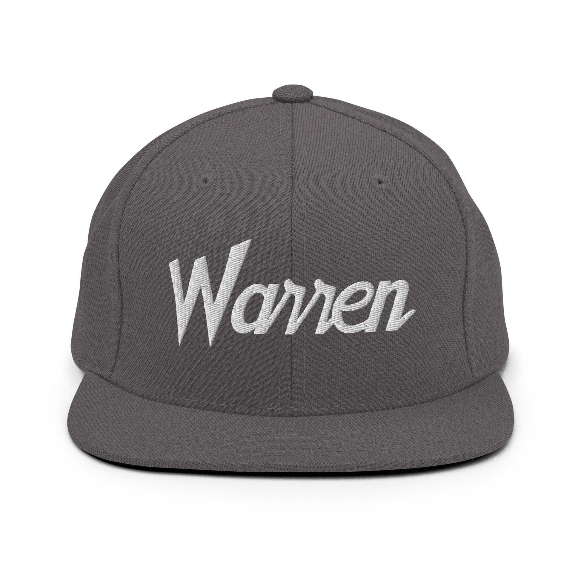 Warren Script Snapback Hat Dark Grey