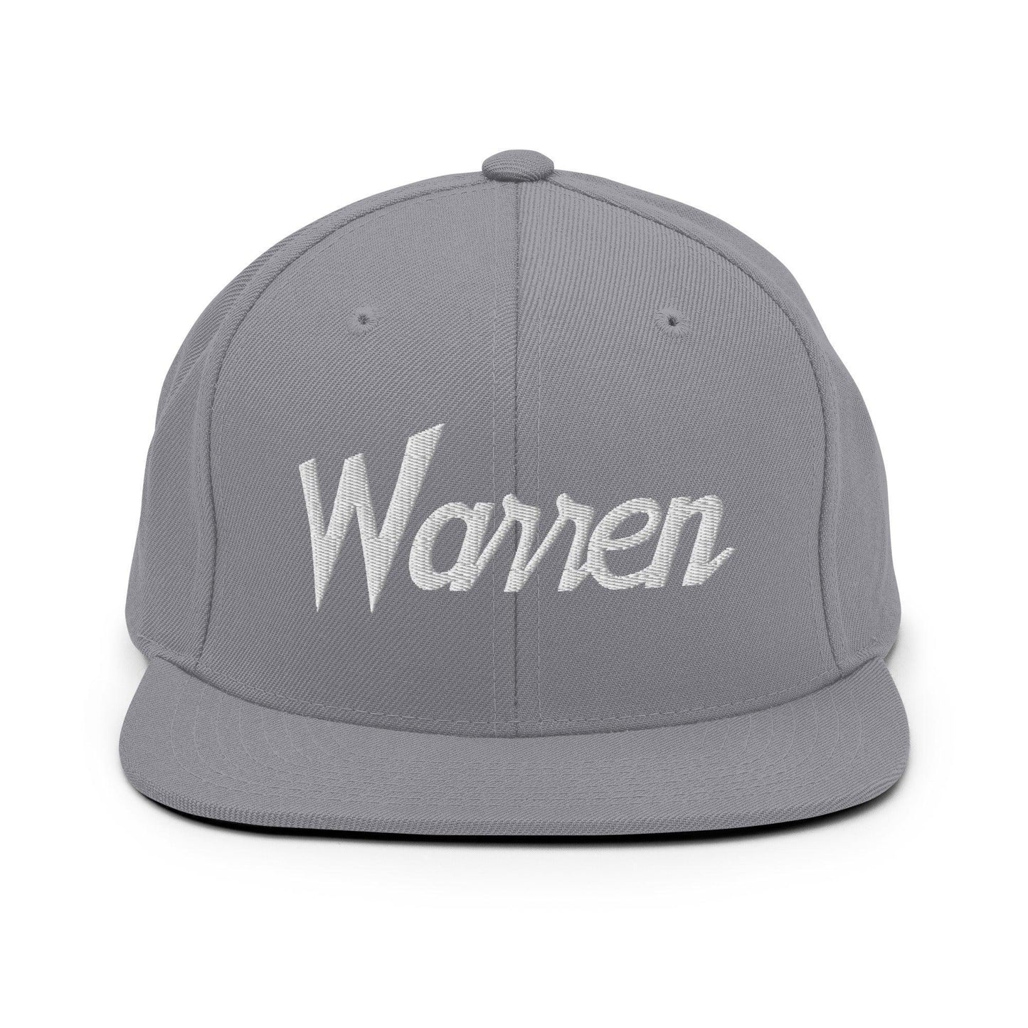 Warren Script Snapback Hat Silver