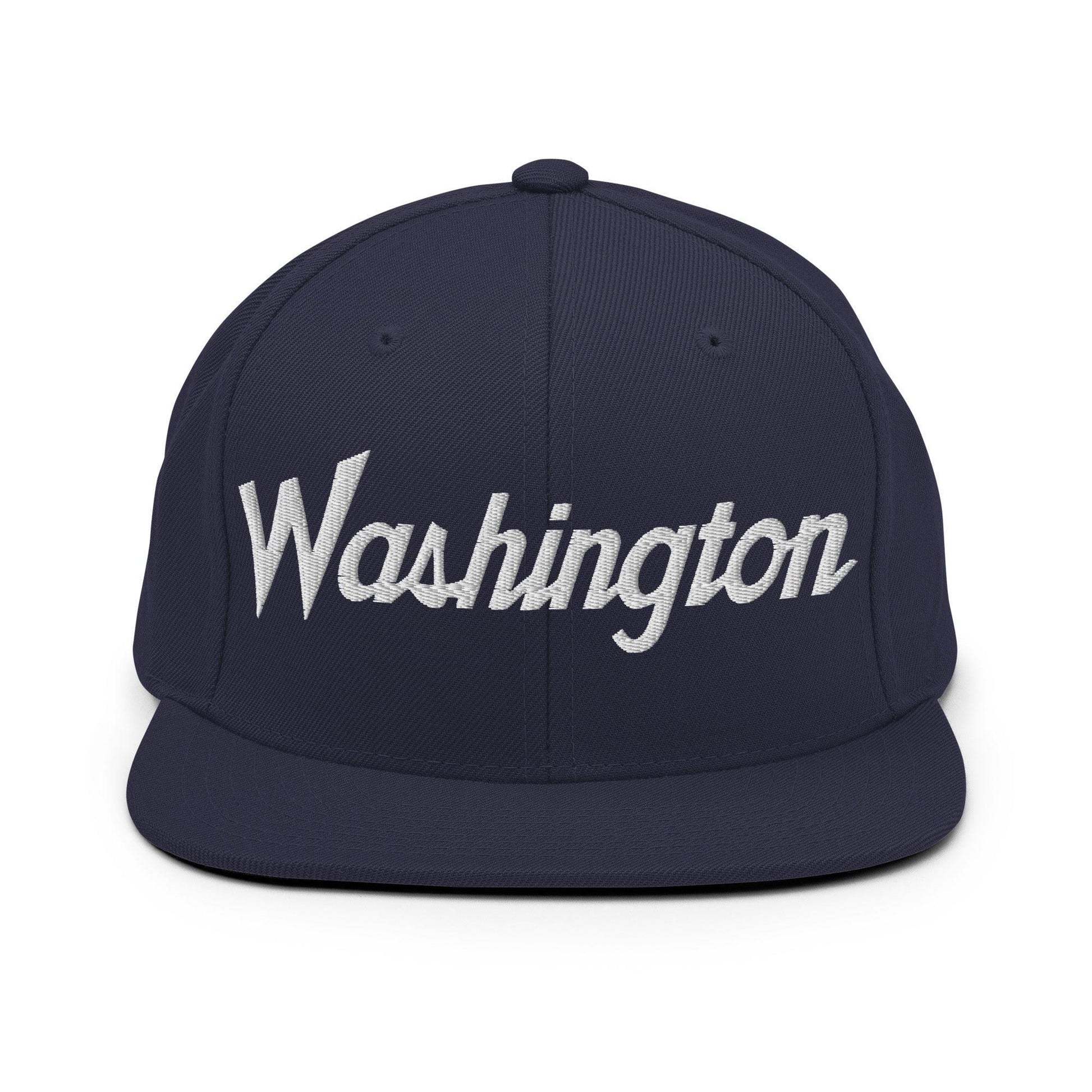 Washington Script Snapback Hat Navy
