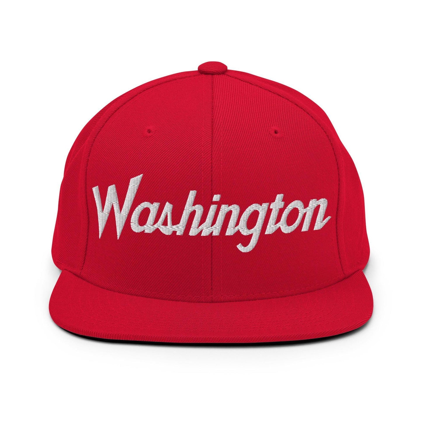 Washington Script Snapback Hat Red