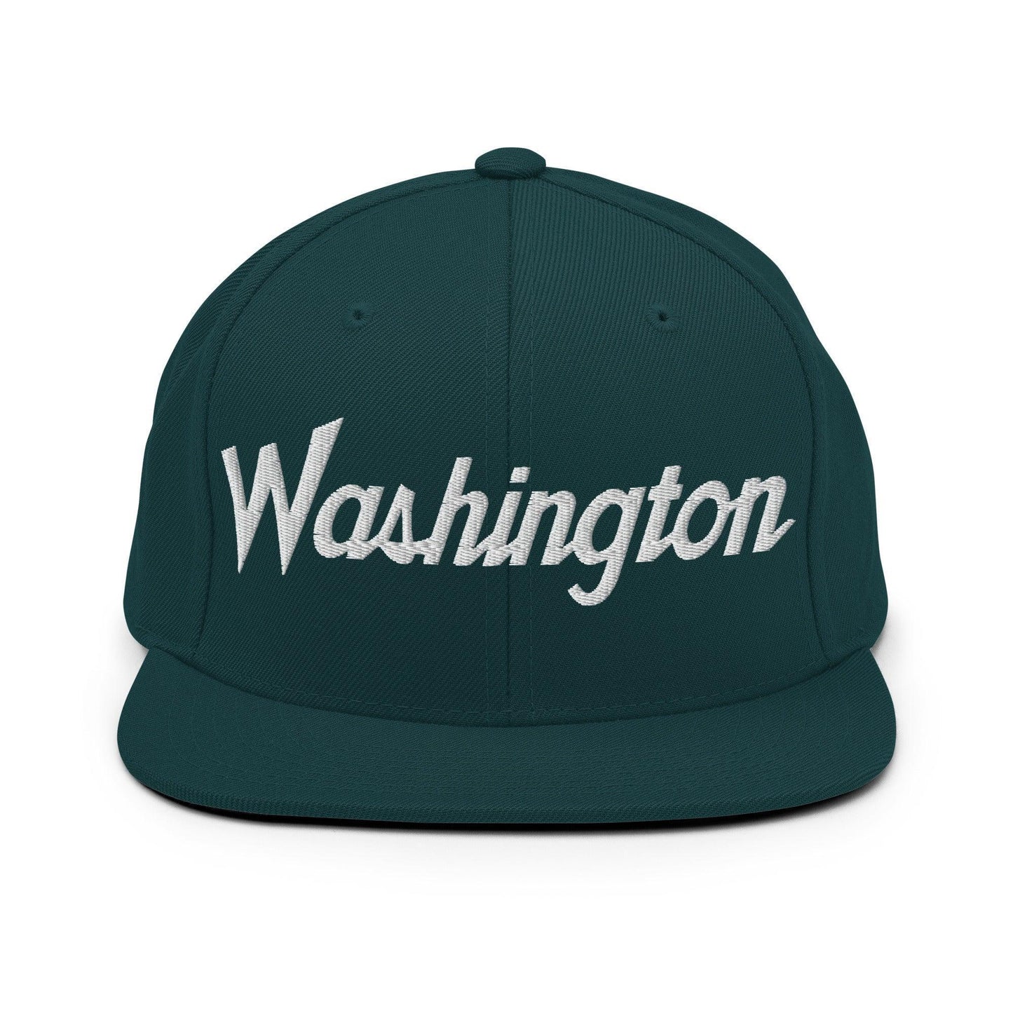 Washington Script Snapback Hat Spruce
