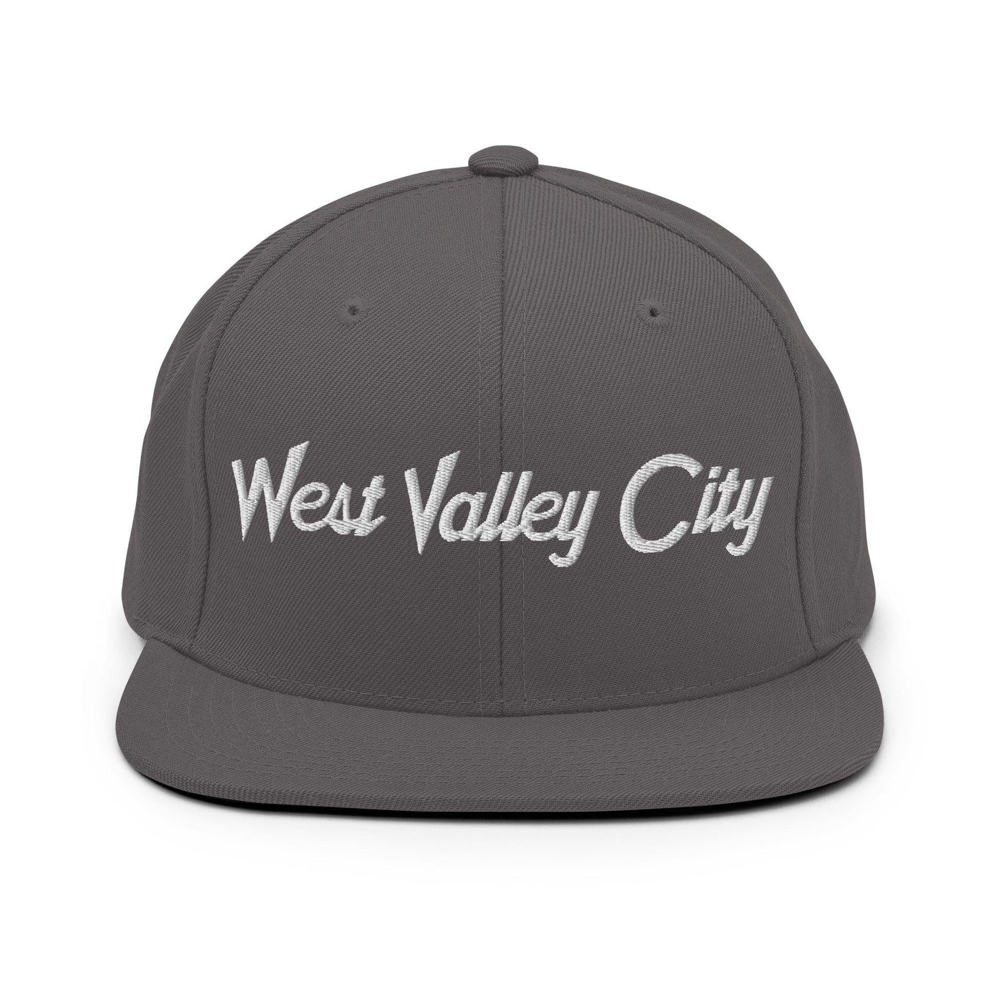 West Valley City Script Snapback Hat Dark Grey