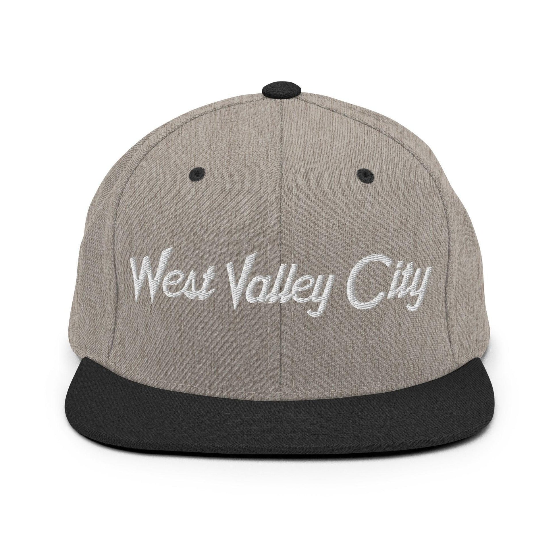 West Valley City Script Snapback Hat Heather/Black