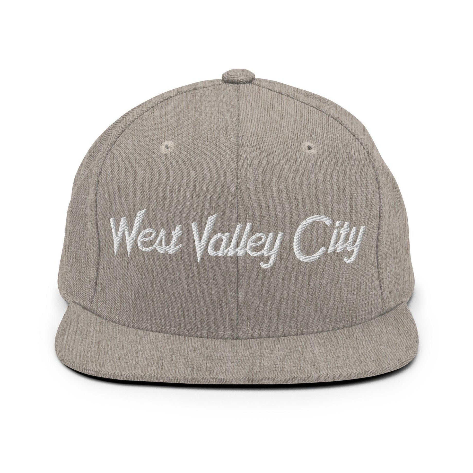 West Valley City Script Snapback Hat Heather Grey