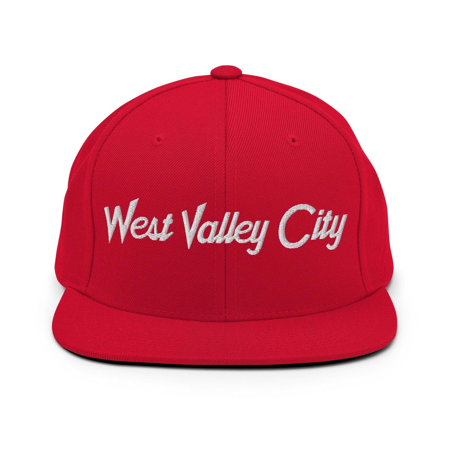 West Valley City Script Snapback Hat Red