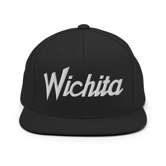 Wichita Script Snapback Hat Black