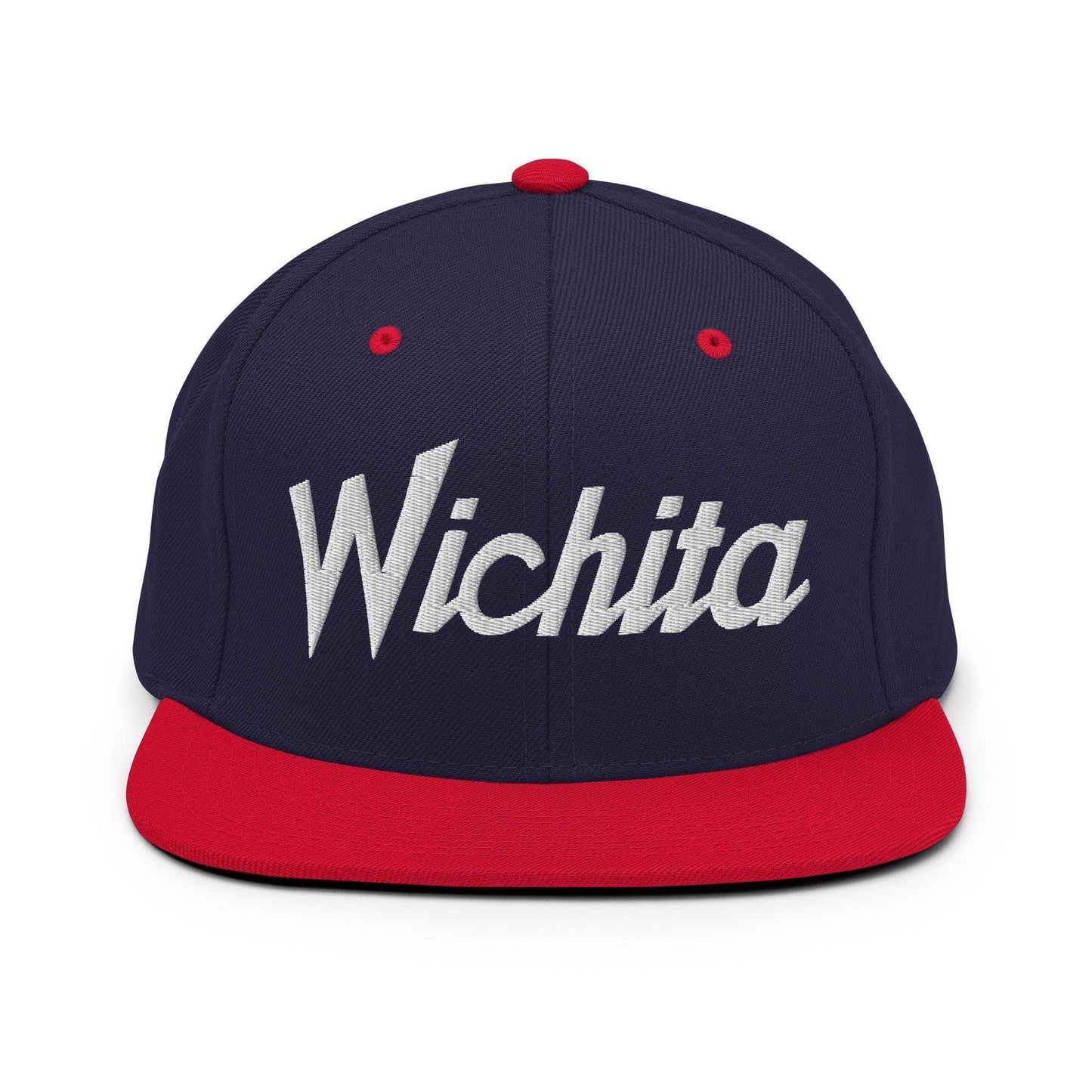 Wichita Script Snapback Hat Navy/ Red