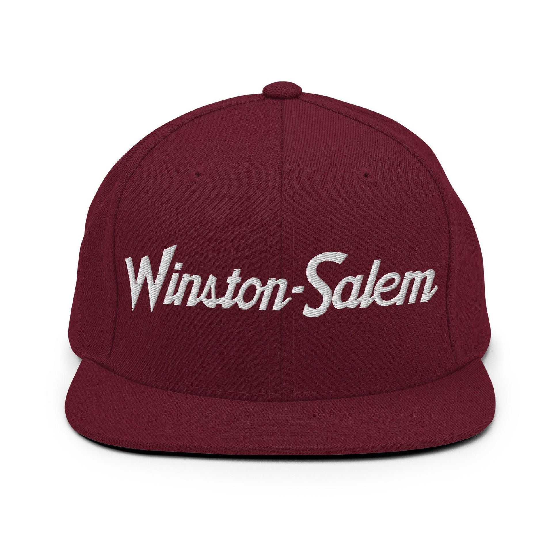 Winston-Salem Script Snapback Hat Maroon