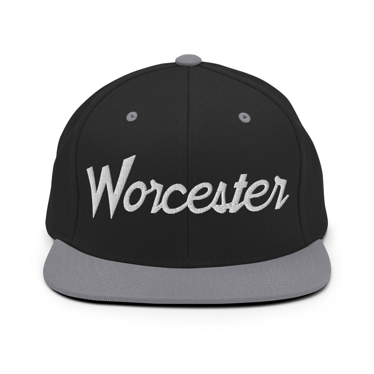 Worcester Script Snapback Hat Black/ Silver