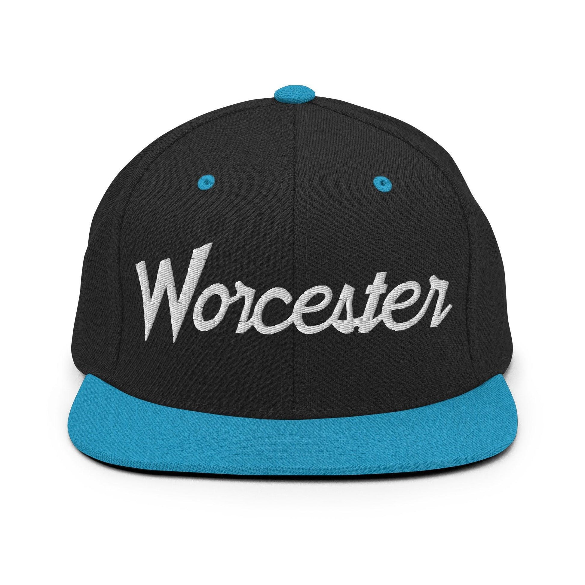 Worcester Script Snapback Hat Black/ Teal