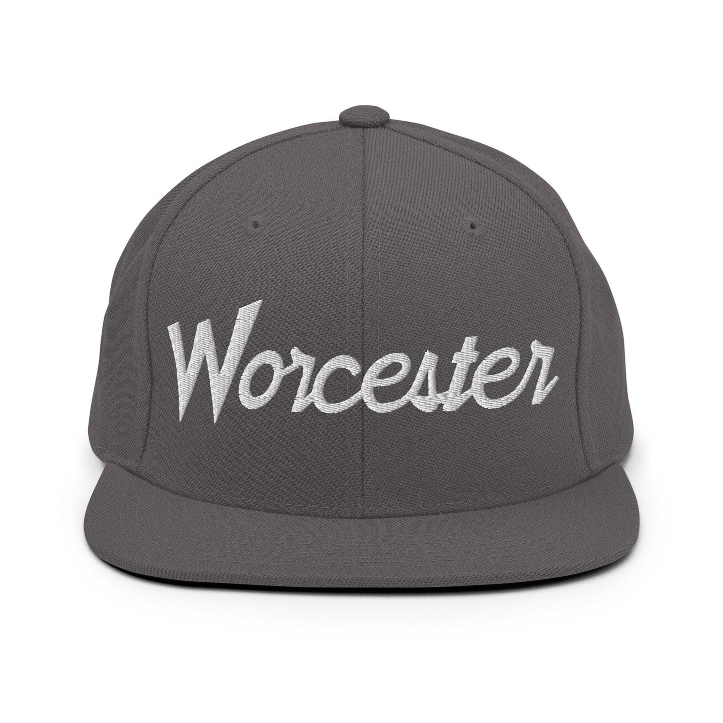 Worcester Script Snapback Hat Dark Grey