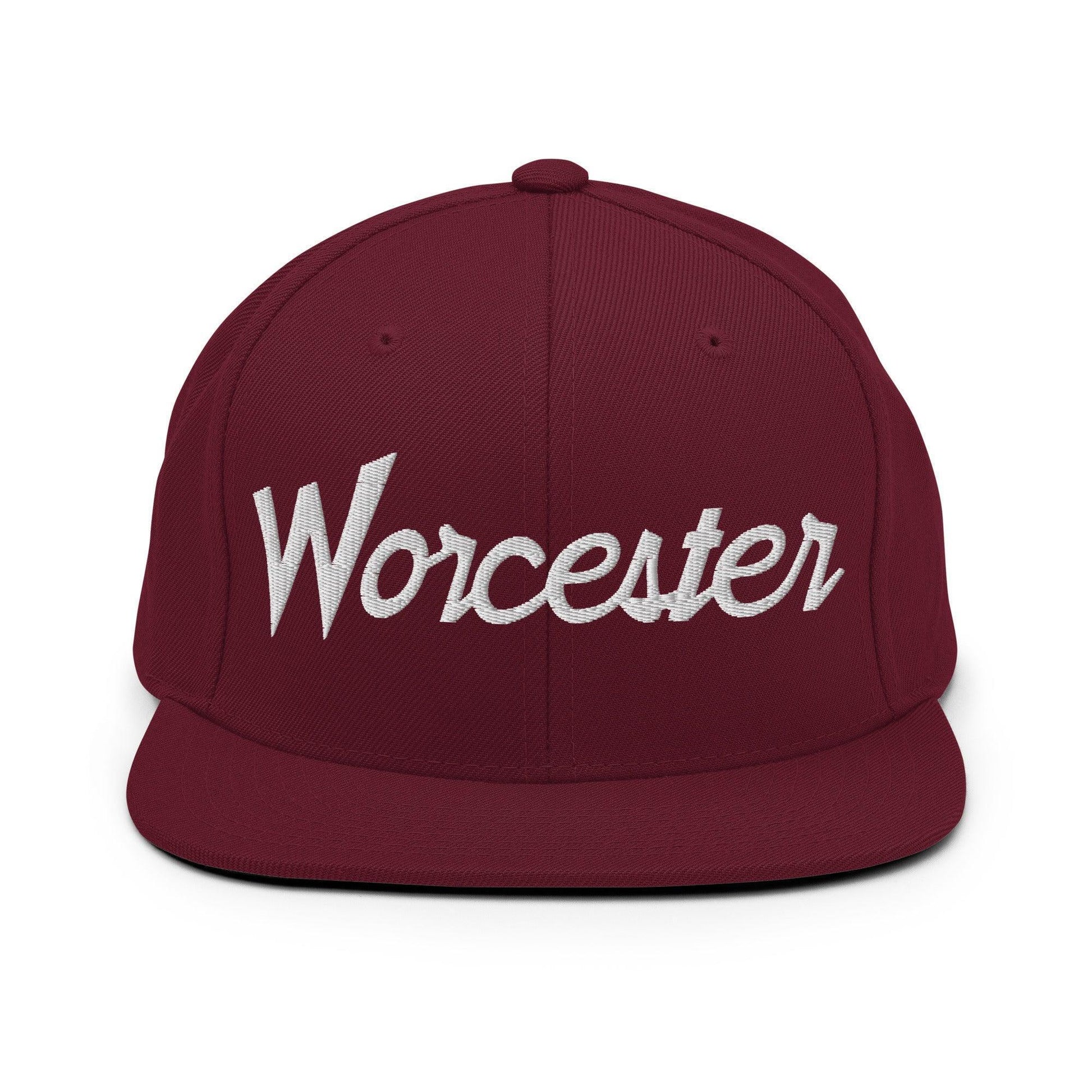 Worcester Script Snapback Hat Maroon