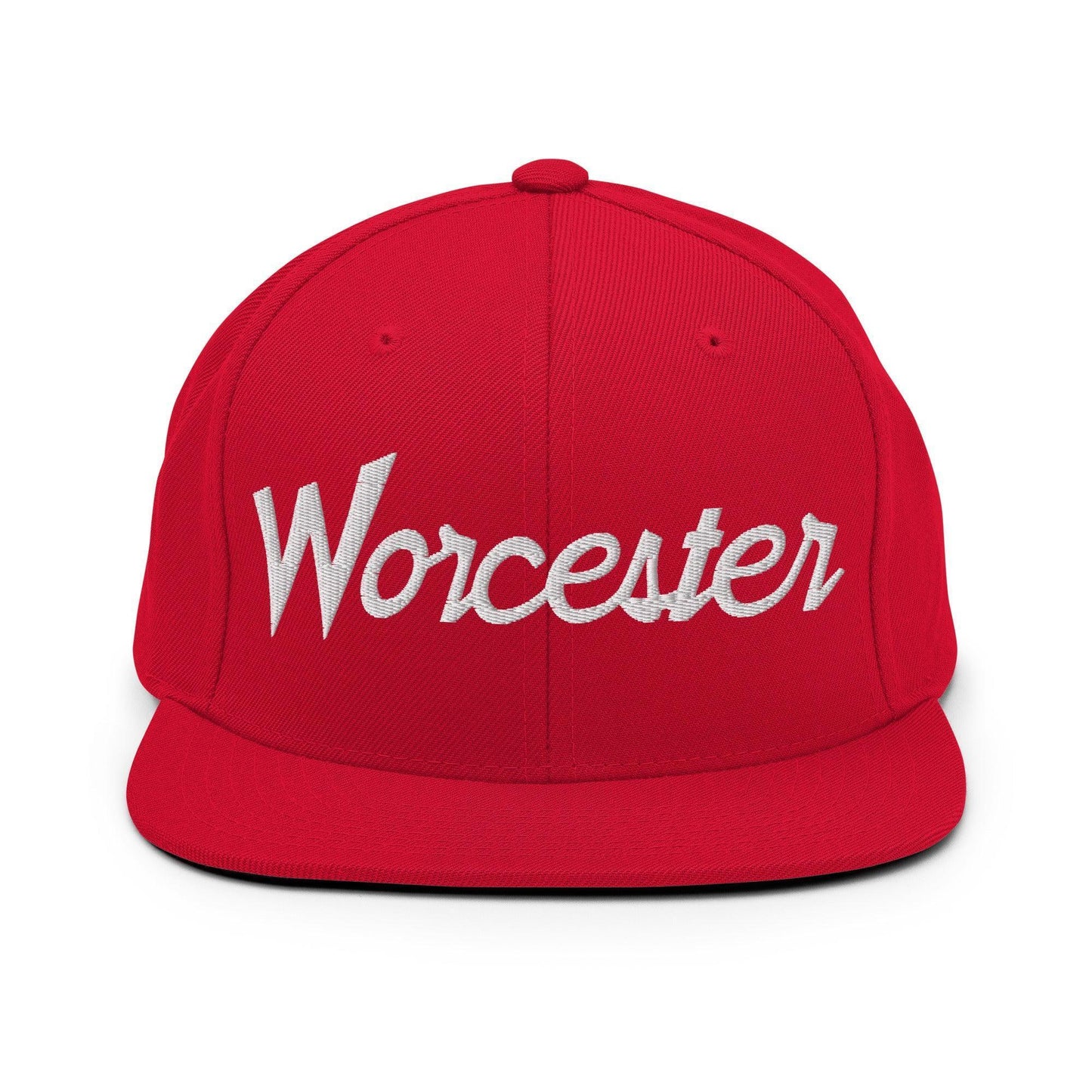 Worcester Script Snapback Hat Red
