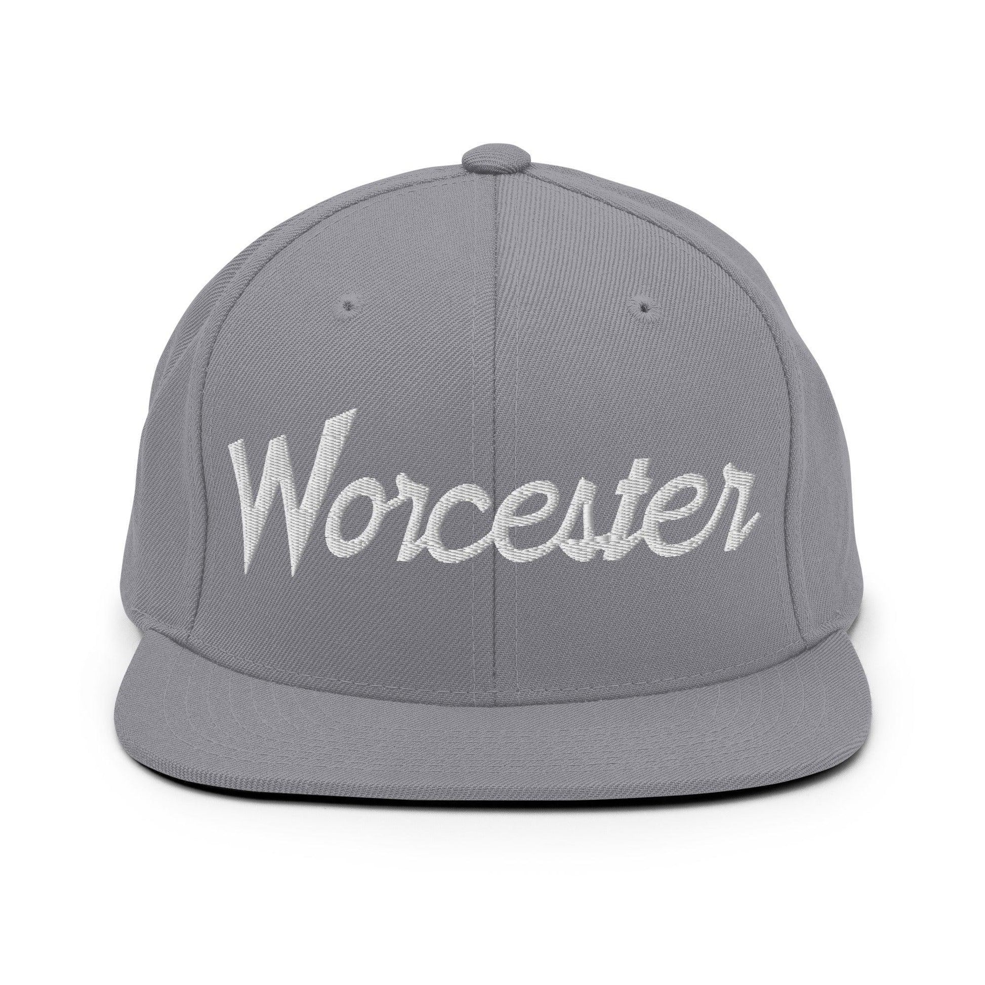 Worcester Script Snapback Hat Silver