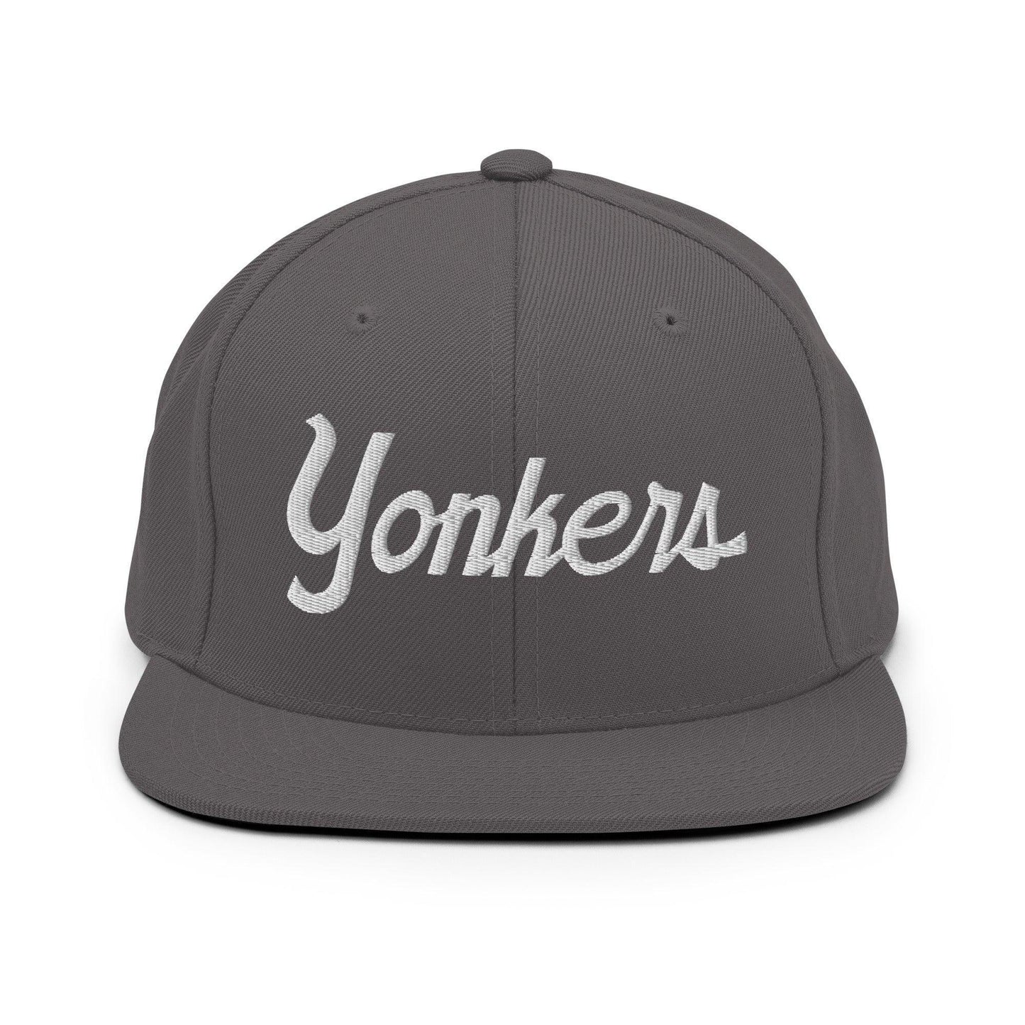 Yonkers Script Snapback Hat Dark Grey
