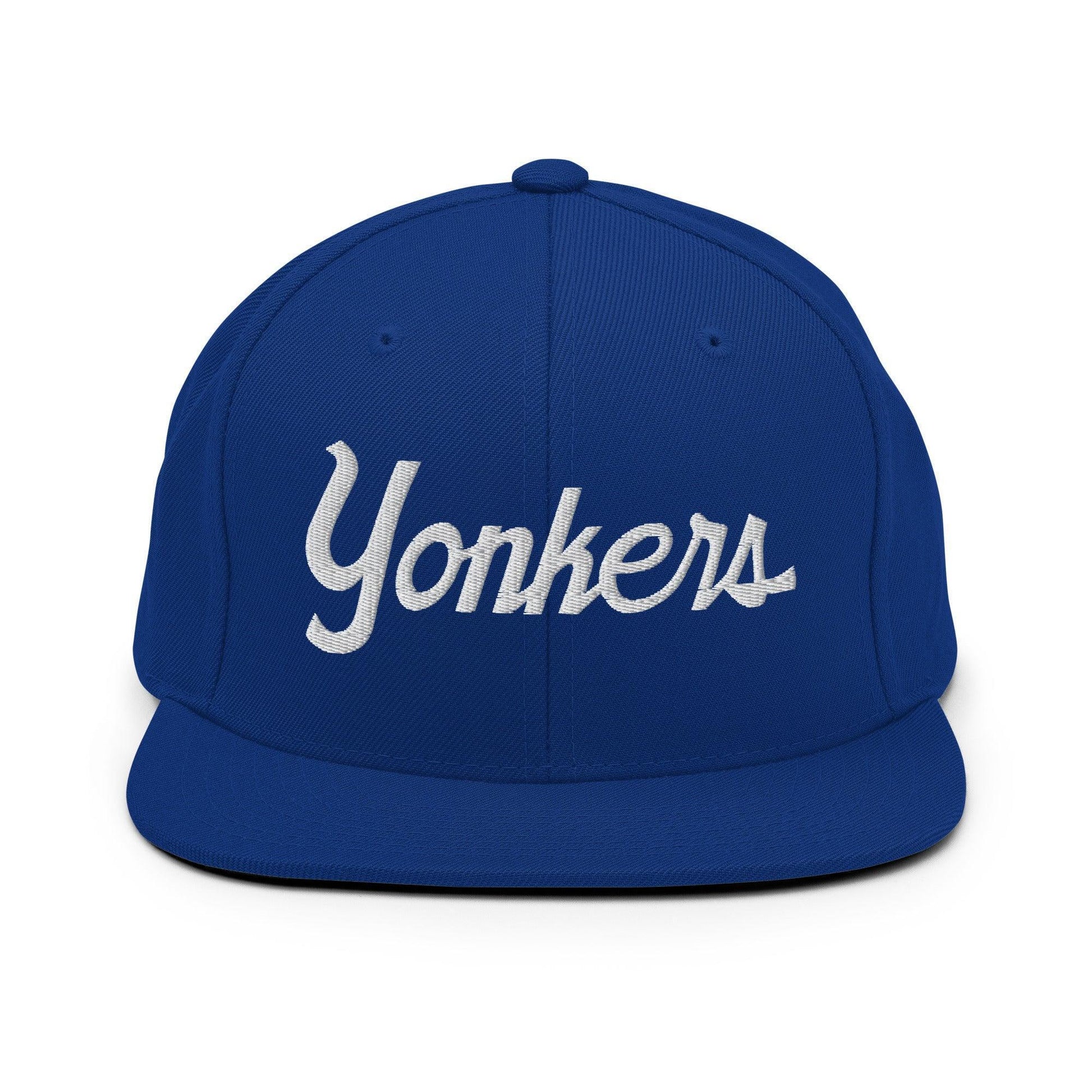Yonkers Script Snapback Hat Royal Blue