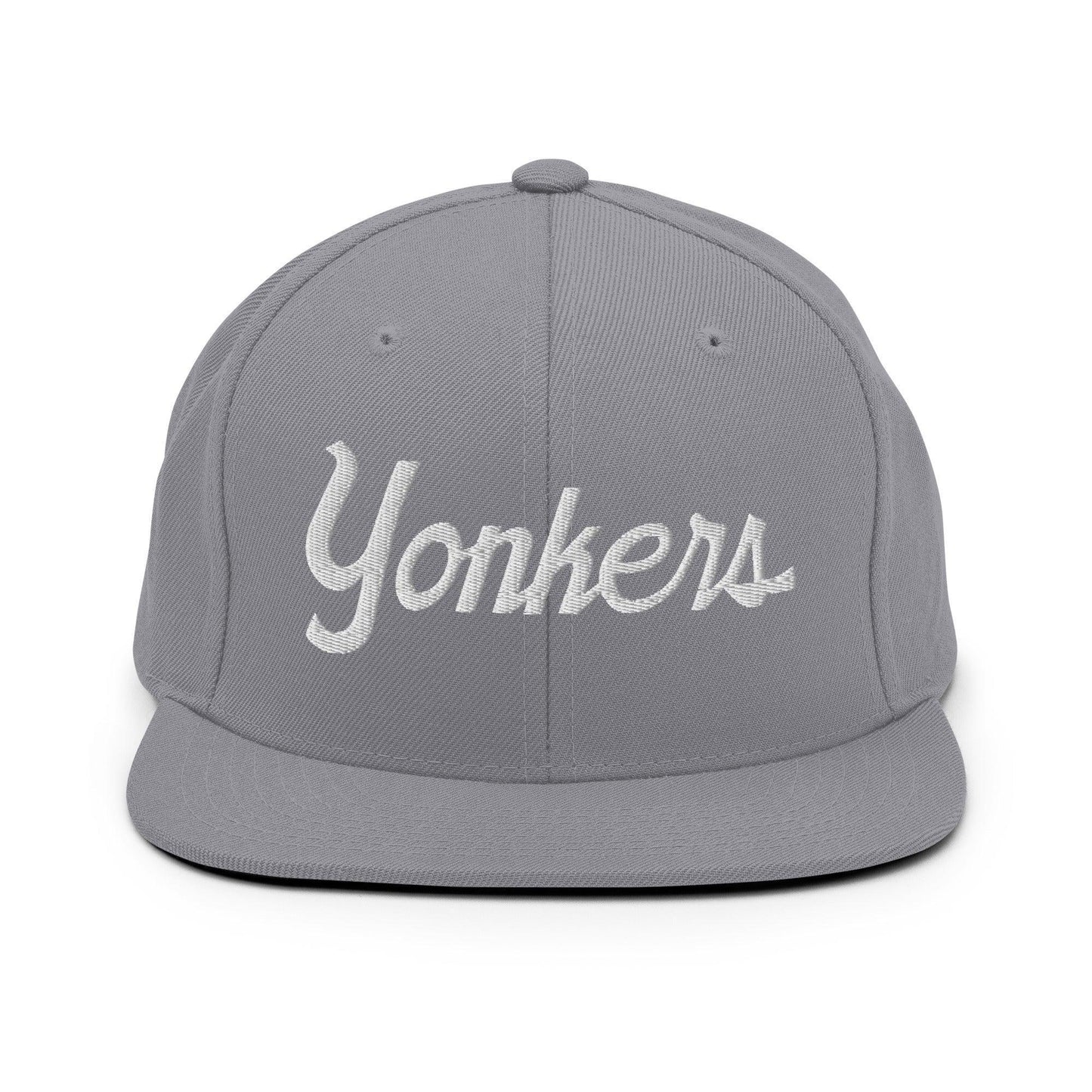 Yonkers Script Snapback Hat Silver