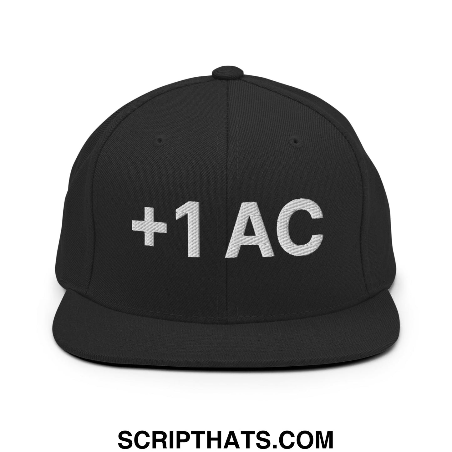 +1 AC Armor Class RPG Role Playing Game Embroidered Flat Brim Bill Snapback Hat Black