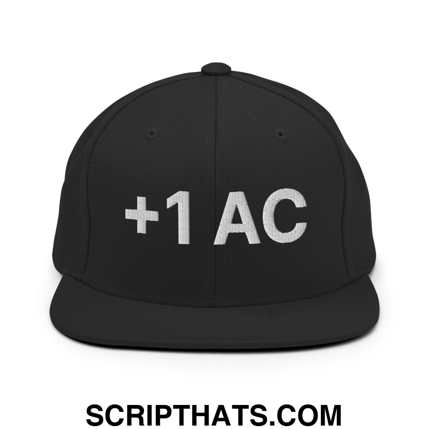 +1 AC Armor Class RPG Role Playing Game Embroidered Flat Brim Bill Snapback Hat Black