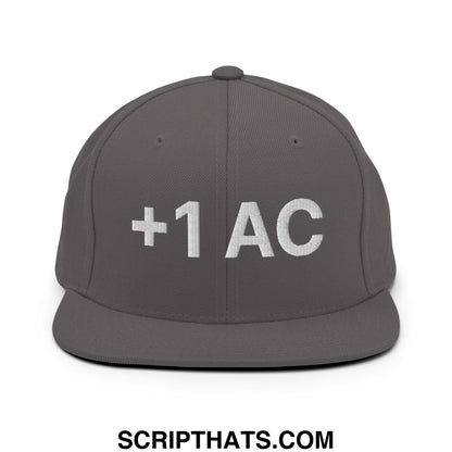 +1 AC Armor Class RPG Role Playing Game Embroidered Flat Brim Bill Snapback Hat Dark Grey
