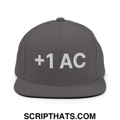 +1 AC Armor Class RPG Role Playing Game Embroidered Flat Brim Bill Snapback Hat Dark Grey