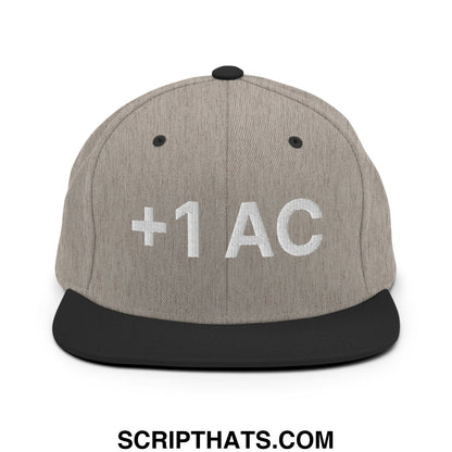 +1 AC Armor Class RPG Role Playing Game Embroidered Flat Brim Bill Snapback Hat Heather Black
