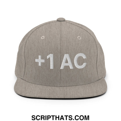 +1 AC Armor Class RPG Role Playing Game Embroidered Flat Brim Bill Snapback Hat Heather Grey