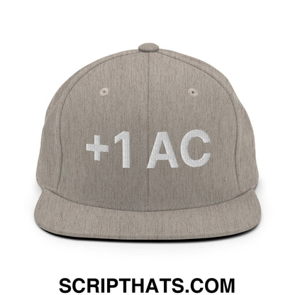 +1 AC Armor Class RPG Role Playing Game Embroidered Flat Brim Bill Snapback Hat Heather Grey