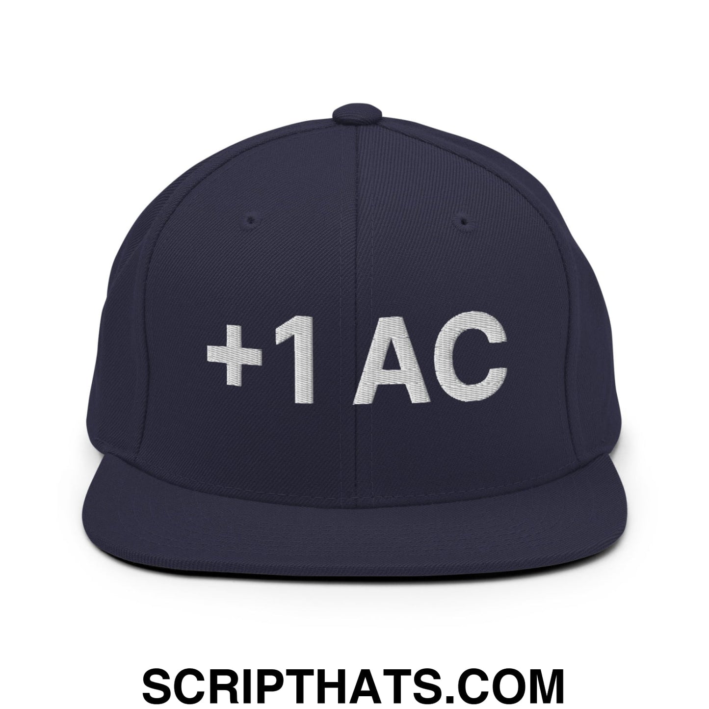 +1 AC Armor Class RPG Role Playing Game Embroidered Flat Brim Bill Snapback Hat Navy