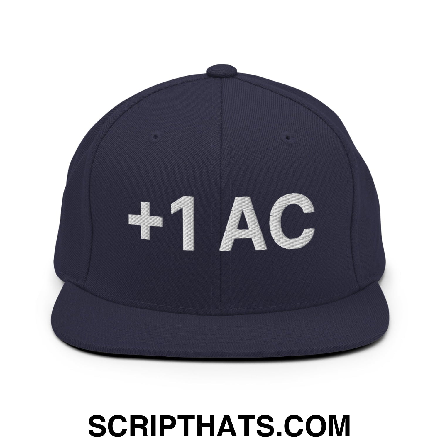 +1 AC Armor Class RPG Role Playing Game Embroidered Flat Brim Bill Snapback Hat Navy