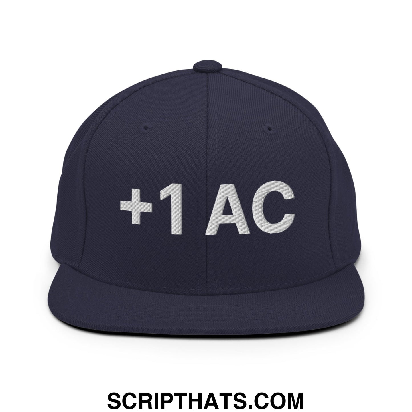 +1 AC Armor Class RPG Role Playing Game Embroidered Flat Brim Bill Snapback Hat Navy