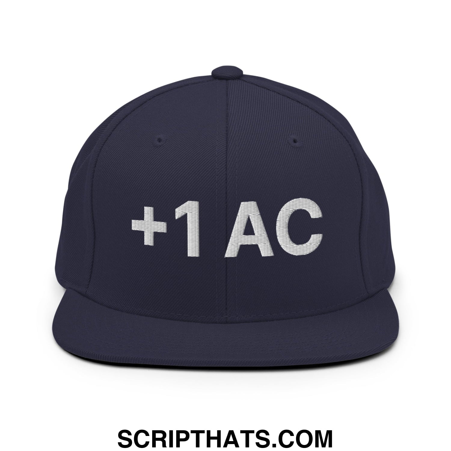 +1 AC Armor Class RPG Role Playing Game Embroidered Flat Brim Bill Snapback Hat Navy