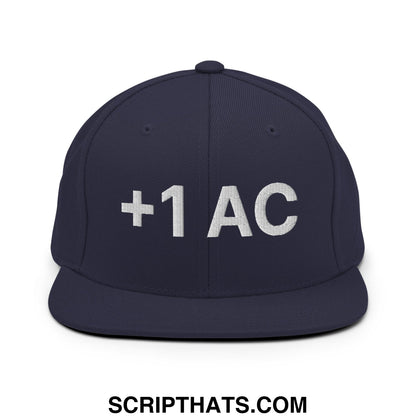 +1 AC Armor Class RPG Role Playing Game Embroidered Flat Brim Bill Snapback Hat Navy