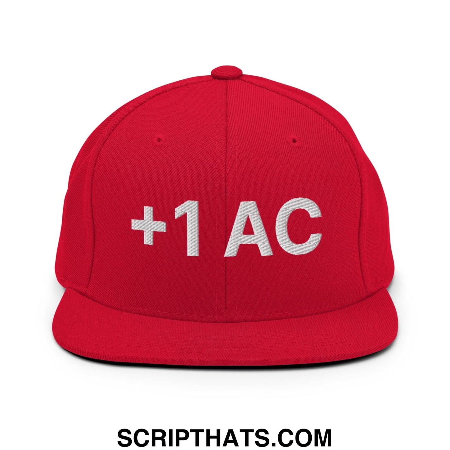 +1 AC Armor Class RPG Role Playing Game Embroidered Flat Brim Bill Snapback Hat Red