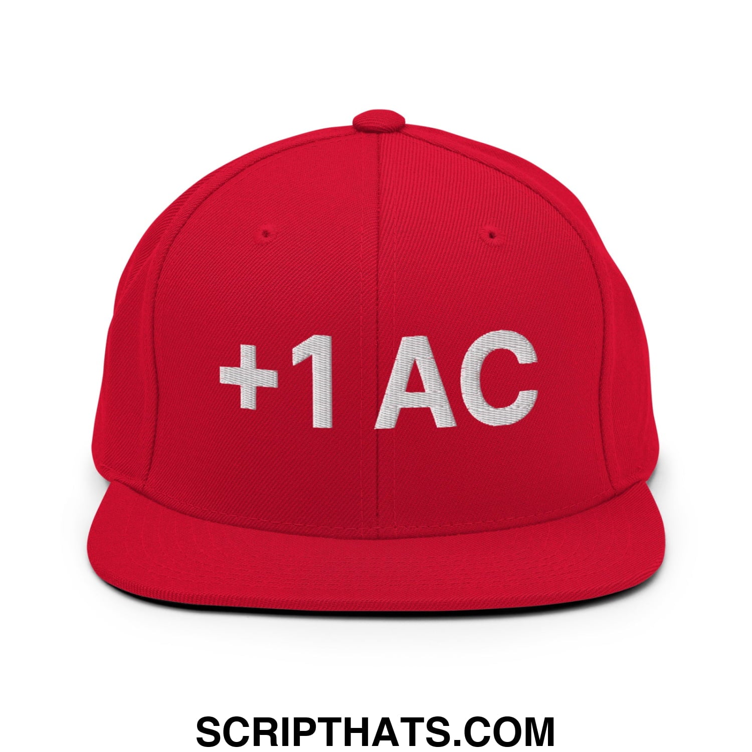 +1 AC Armor Class RPG Role Playing Game Embroidered Flat Brim Bill Snapback Hat Red