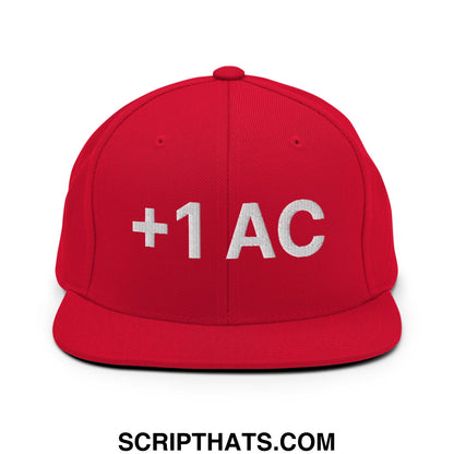 +1 AC Armor Class RPG Role Playing Game Embroidered Flat Brim Bill Snapback Hat Red