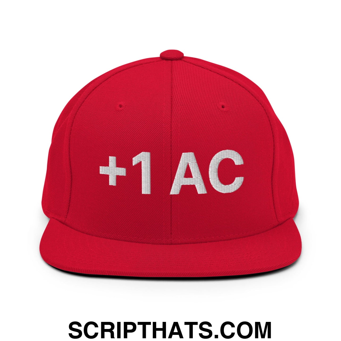 +1 AC Armor Class RPG Role Playing Game Embroidered Flat Brim Bill Snapback Hat Red