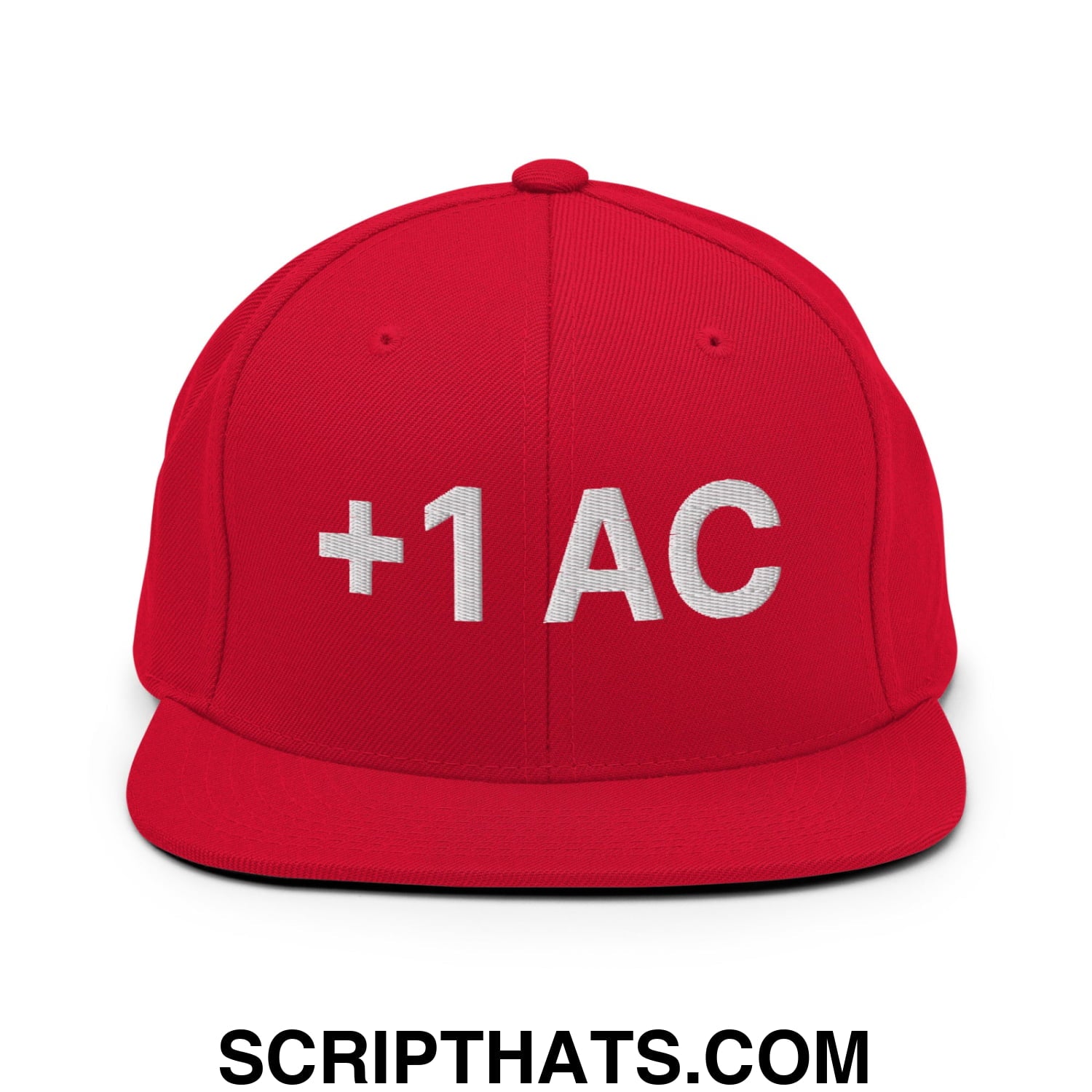 +1 AC Armor Class RPG Role Playing Game Embroidered Flat Brim Bill Snapback Hat Red