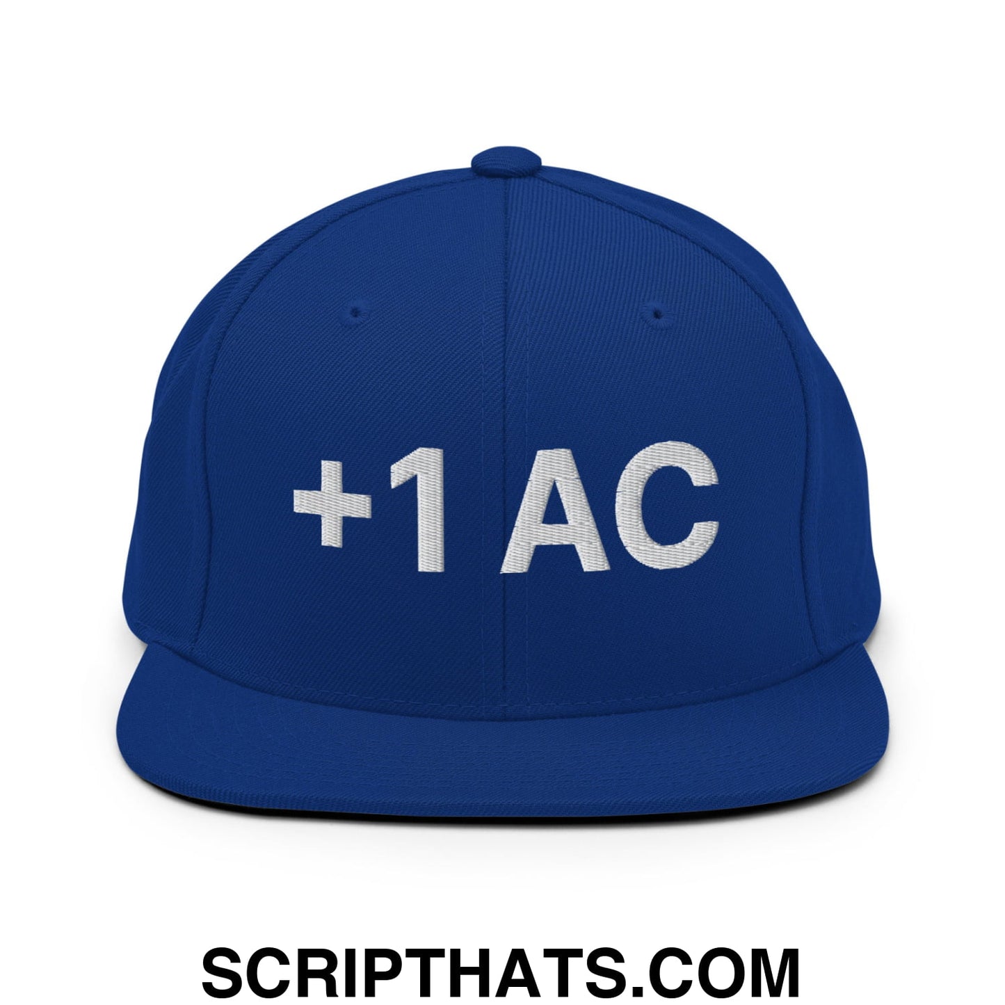 +1 AC Armor Class RPG Role Playing Game Embroidered Flat Brim Bill Snapback Hat Royal Blue