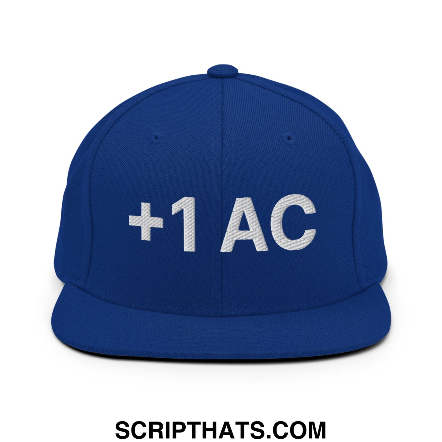 +1 AC Armor Class RPG Role Playing Game Embroidered Flat Brim Bill Snapback Hat Royal Blue