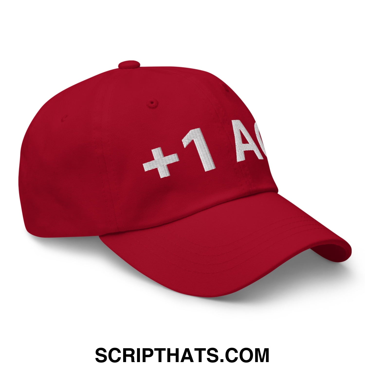 +1 AC Armor Class RPG Role Playing Game Embroidered Unstructured Dad Hat Cranberry