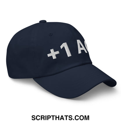+1 AC Armor Class RPG Role Playing Game Embroidered Unstructured Dad Hat Navy