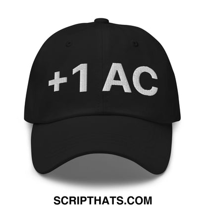 +1 AC Armor Class RPG Role Playing Game Embroidered Unstructured Dad Hat Black