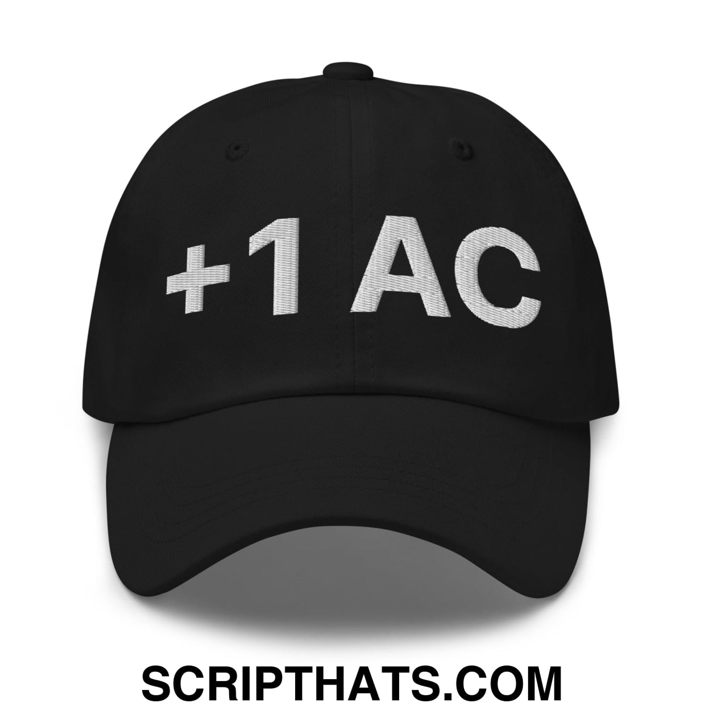 +1 AC Armor Class RPG Role Playing Game Embroidered Unstructured Dad Hat Black