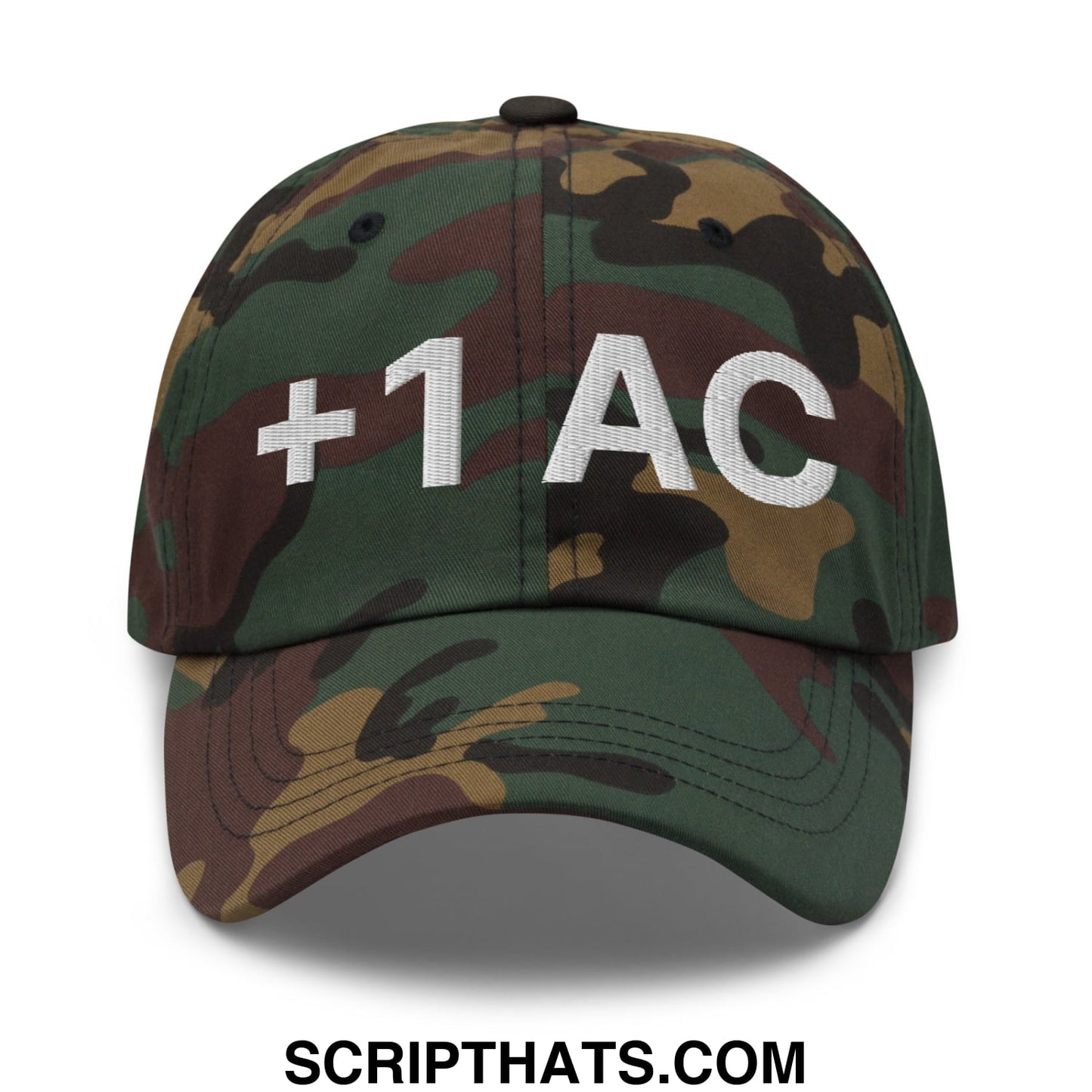 +1 AC Armor Class RPG Role Playing Game Embroidered Unstructured Dad Hat Green Camo