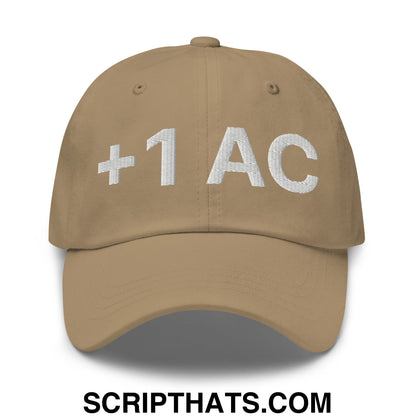 +1 AC Armor Class RPG Role Playing Game Embroidered Unstructured Dad Hat Khaki