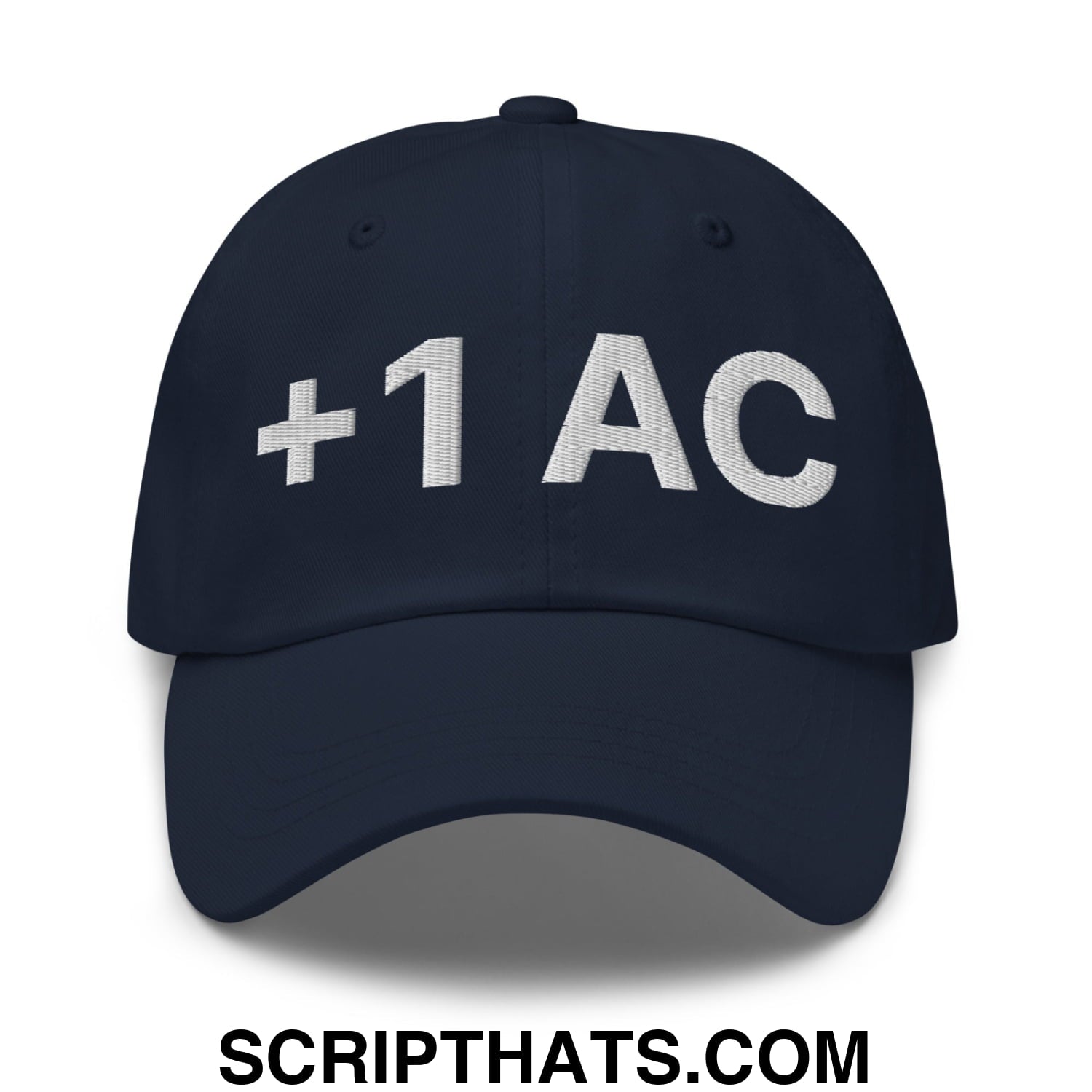 +1 AC Armor Class RPG Role Playing Game Embroidered Unstructured Dad Hat Navy