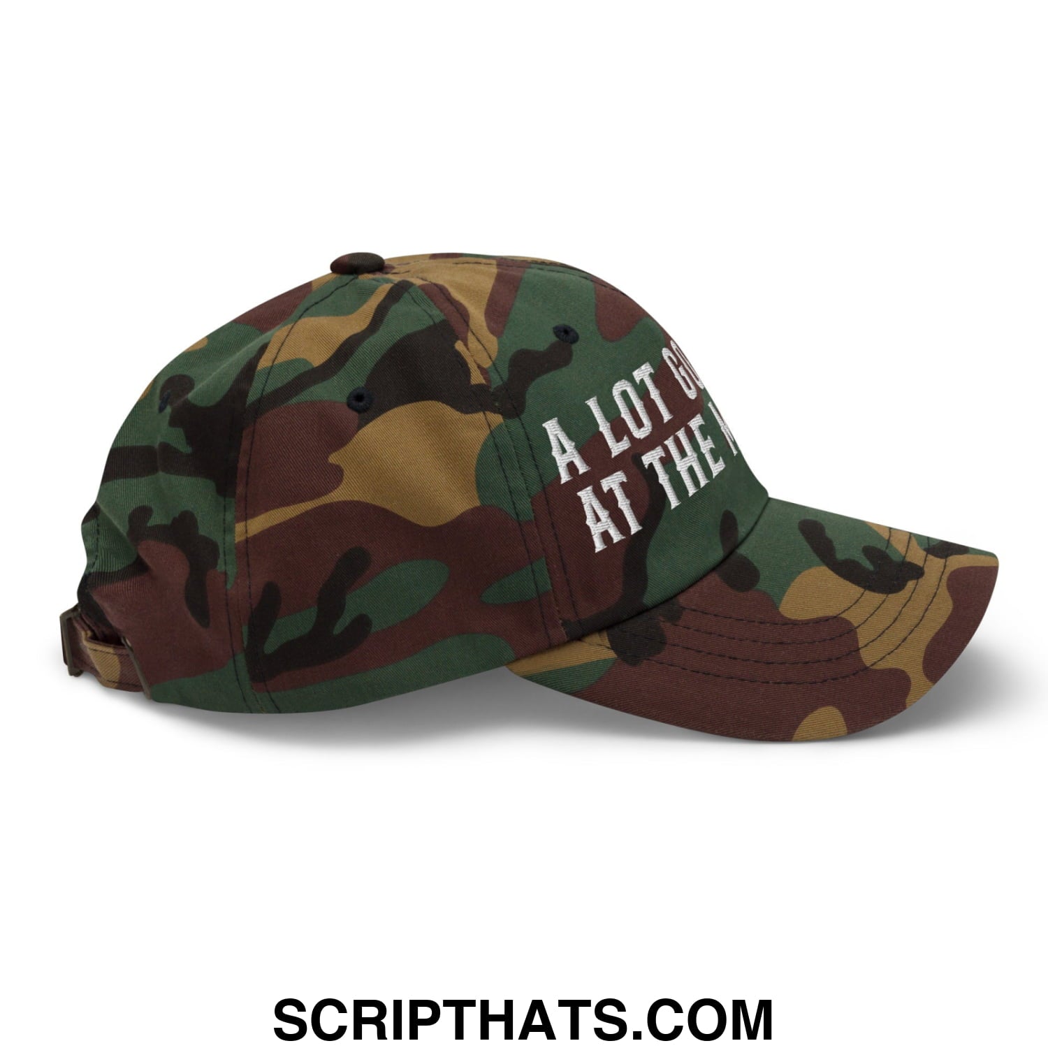A Lot Going On At The Moment Embroidered Unstructured Dad Hat Green Camo